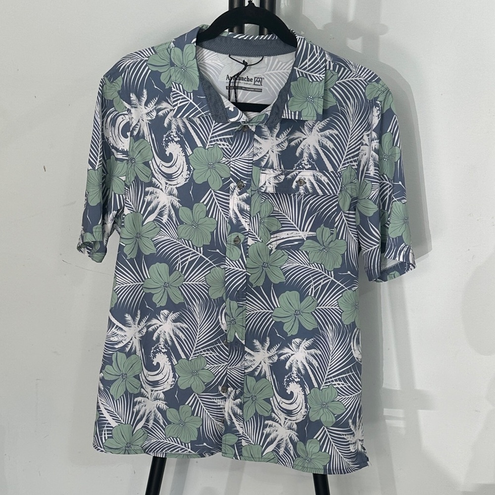 Avalanche Men's Tropical Green and Gray Performance Shirt